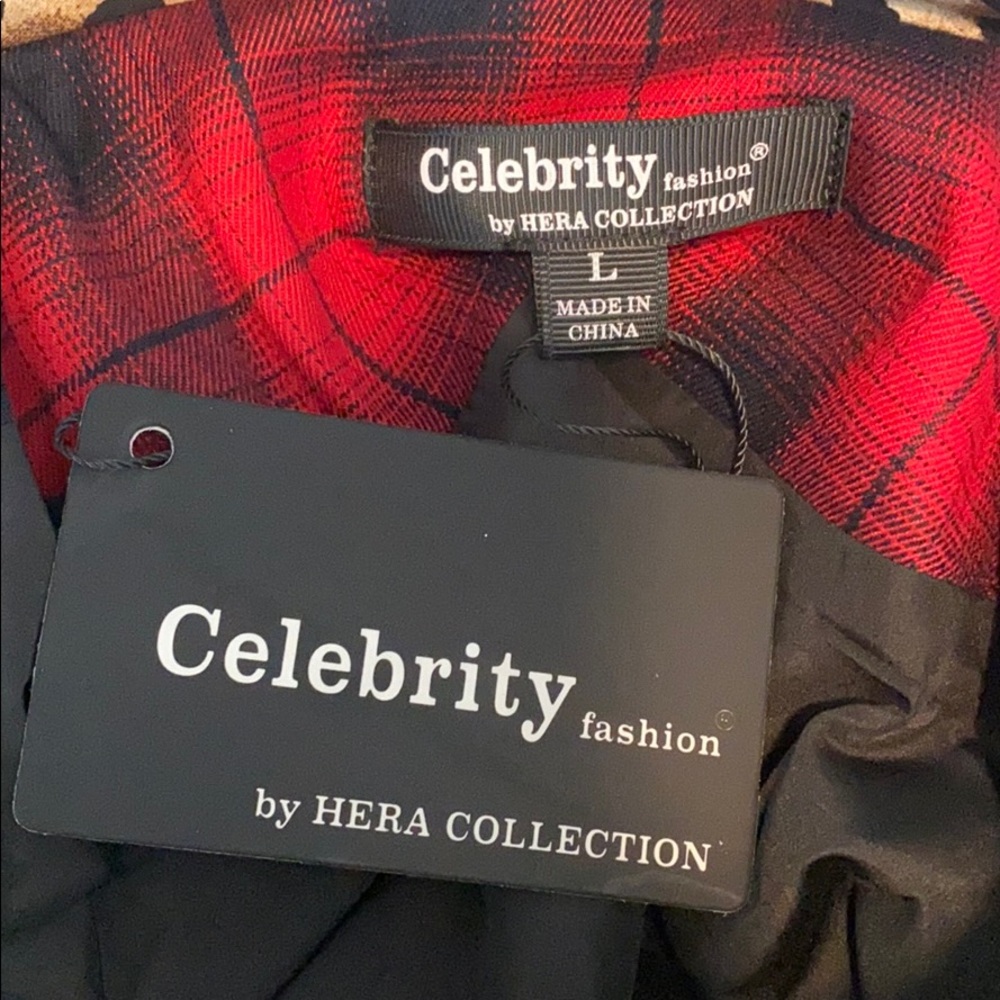 Plaid/Cheetah-leopard print jacket with waist tie - Picture 9 of 10